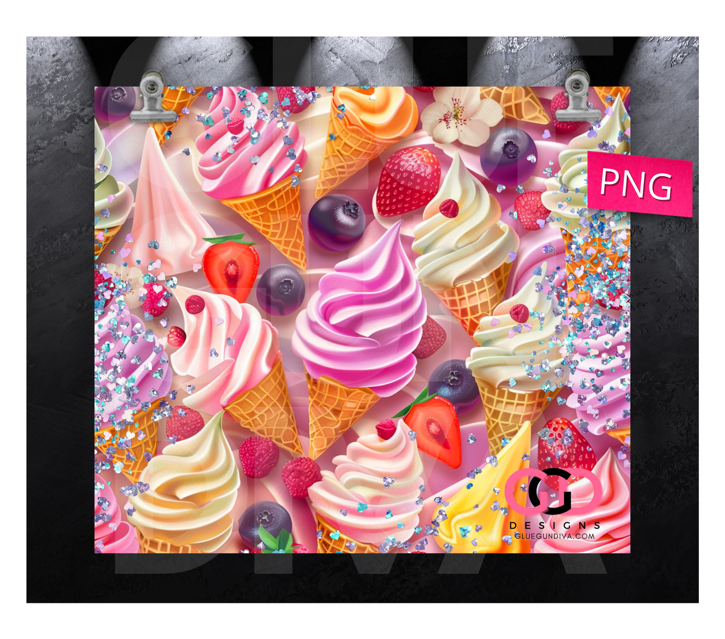 Love Softserve - Digital tumbler wrap for 20 oz skinny straight tumbler