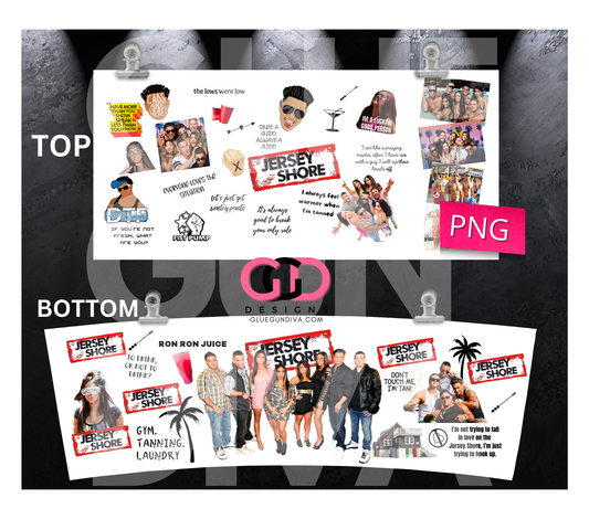 Jersey Shore Inspired- Digital tumbler wrap for 40 oz tumbler