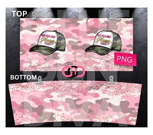 Camo Glitter and Dirt - Digital tumbler wrap for 40 oz tumbler