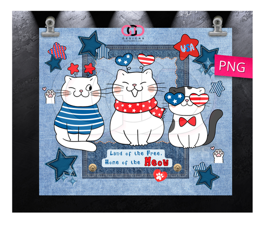 Home of the Meow - Digital tumbler wrap for 20 oz skinny straight tumbler