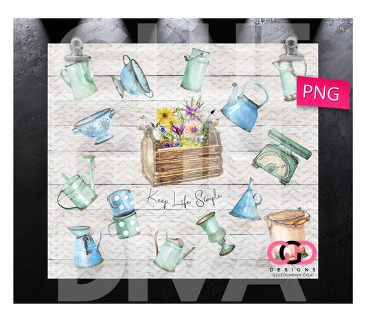 Keep Life Simple - Digital tumbler wrap for 20 oz skinny straight tumbler