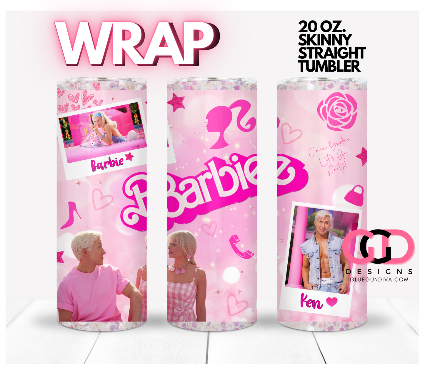 Let's Go Party- Digital tumbler wrap for 20 oz skinny straight tumbler