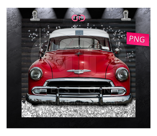 Red Chevy Deluxe- Digital tumbler wrap for 20 oz skinny straight tumbler