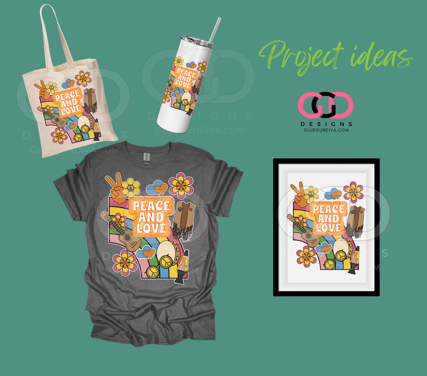 Peace and Love- PNGs & SVGs