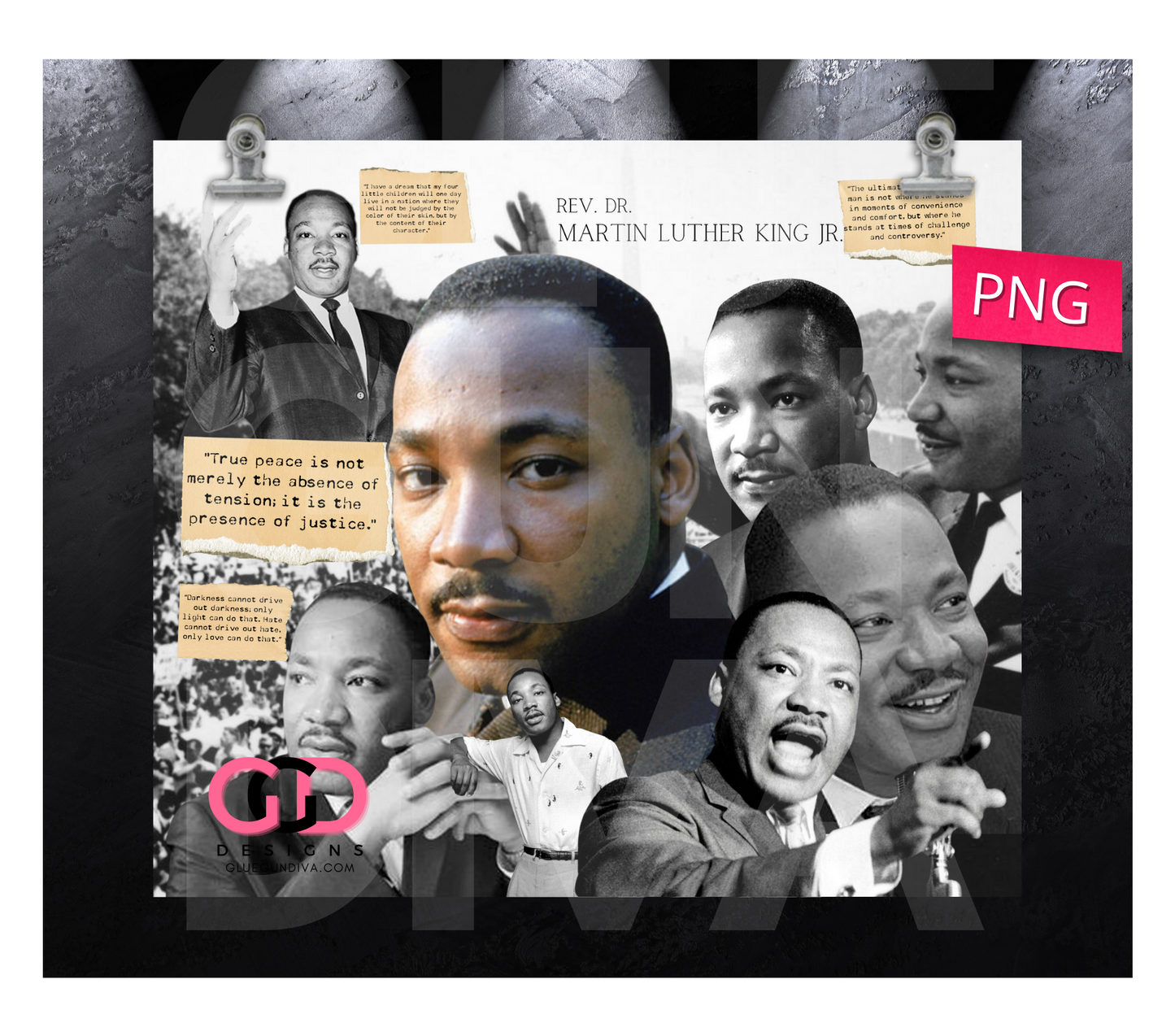 Martin Luther King Quotes and QR Code- Digital tumbler wrap for 20 oz skinny straight tumbler