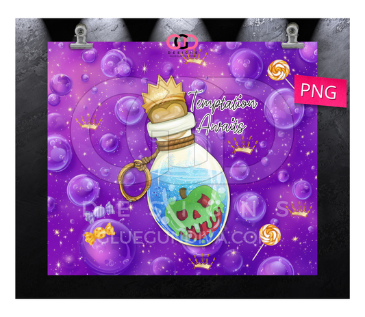 Temptation Awaits - Digital tumbler wrap for 20 oz skinny straight tumbler