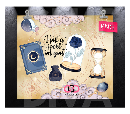 I put a spell on you - Digital tumbler wrap for 20 oz skinny straight tumbler
