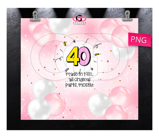 40 all original mostly - digital tumbler wrap for 20 oz skinny straight tumbler