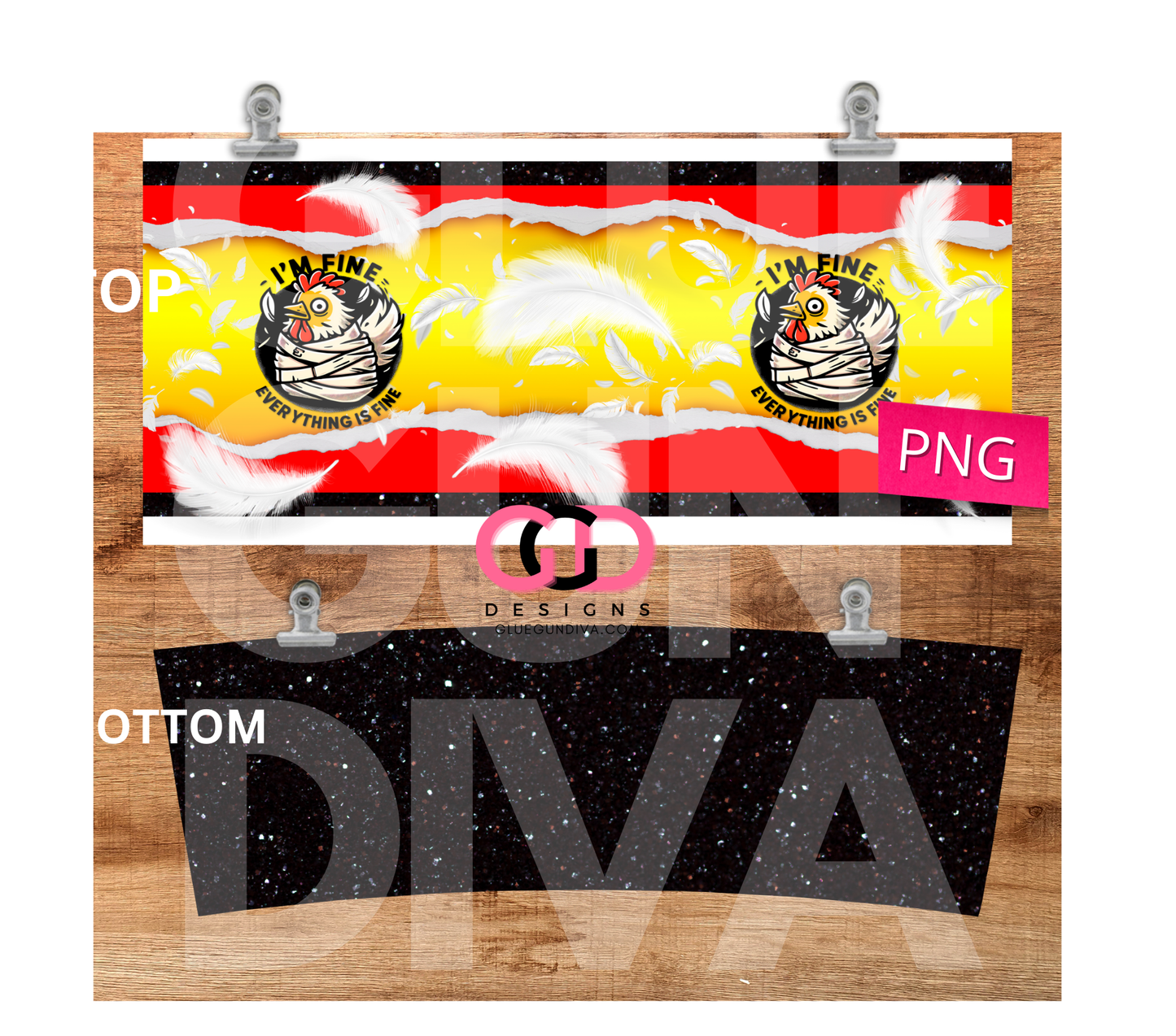 Chicken is fine- Digital tumbler wrap for 40 oz tumbler