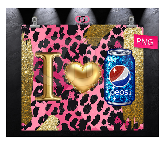 I Love Pepsi - Digital tumbler wrap for 20 oz skinny straight tumbler