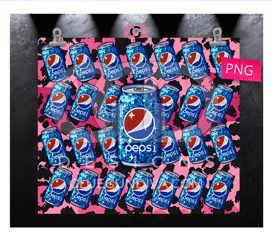 Pepsi Cans- Digital tumbler wrap for 20 oz skinny straight tumbler