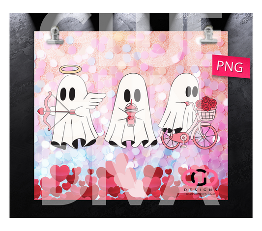 Love Ghosts- Digital tumbler wrap for 20 oz skinny straight tumbler