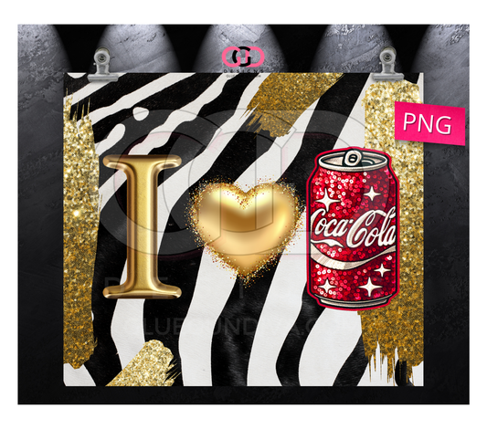 I Love Coca Cola- Digital tumbler wrap for 20 oz skinny straight tumbler
