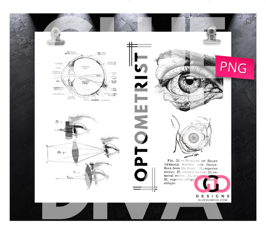 Optometrist - Digital tumbler wrap for 20 oz skinny straight tumbler