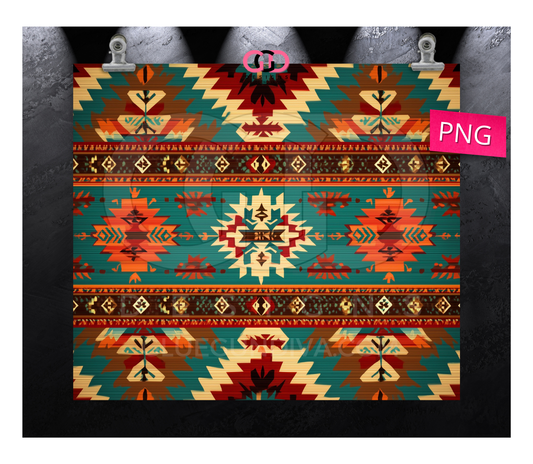 Native American Pattern - Digital tumbler wrap for 20 oz skinny straight tumbler