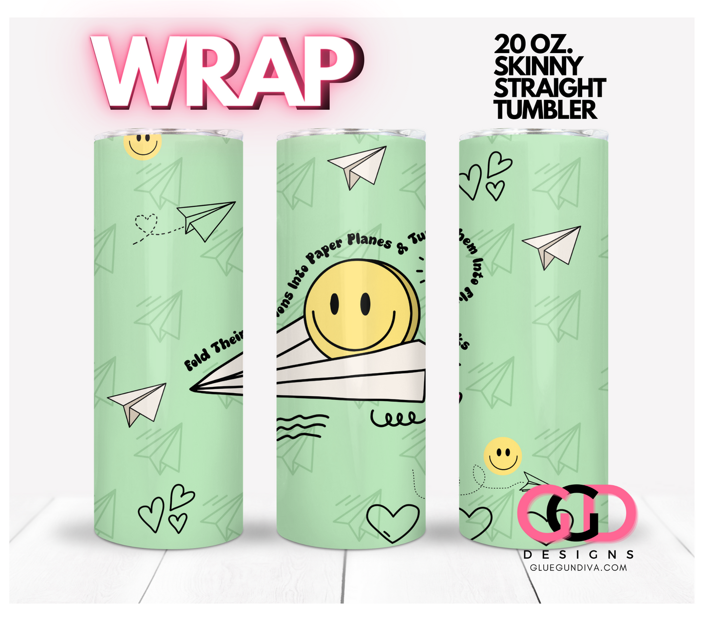 Fold their opinions- Digital tumbler wrap for 20 oz skinny straight tumbler
