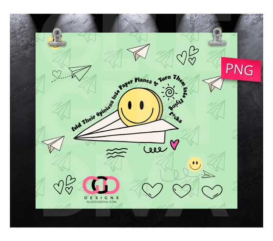 Fold their opinions- Digital tumbler wrap for 20 oz skinny straight tumbler