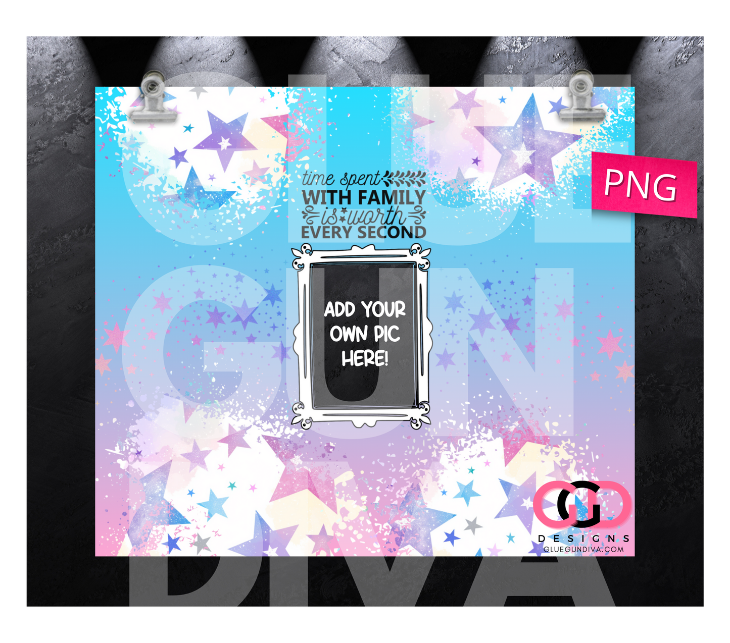 Time Spent with Family- Digital tumbler wrap for 20 oz skinny straight tumbler