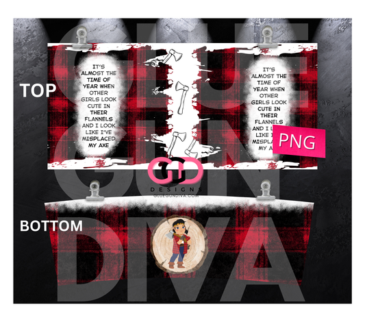 Flannel and Axes- Digital tumbler wrap for 40 oz tumbler