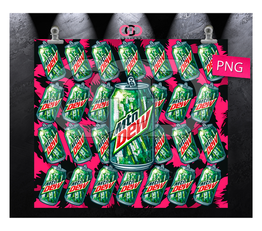 Mtn Dew Cans- Digital tumbler wrap for 20 oz skinny straight tumbler