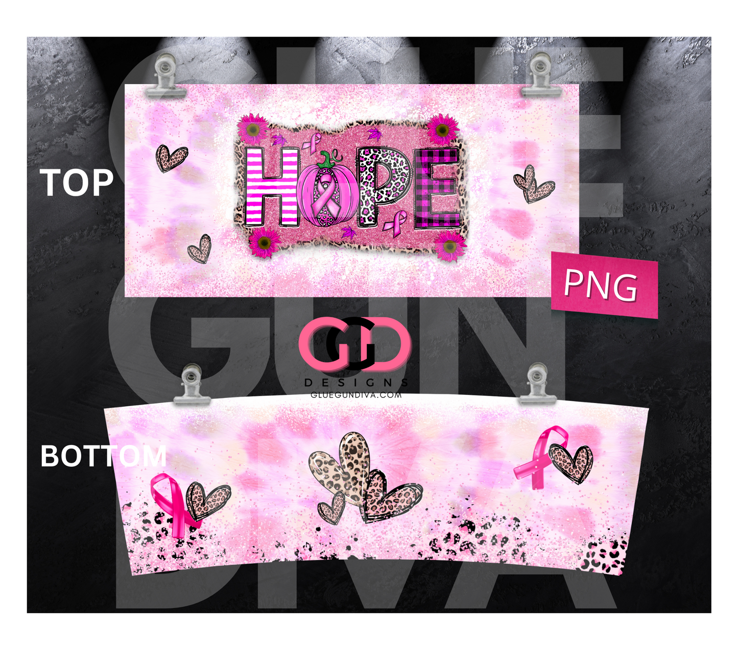 Hope Pumpkin Animal Print- Digital tumbler wrap for 40 oz tumbler