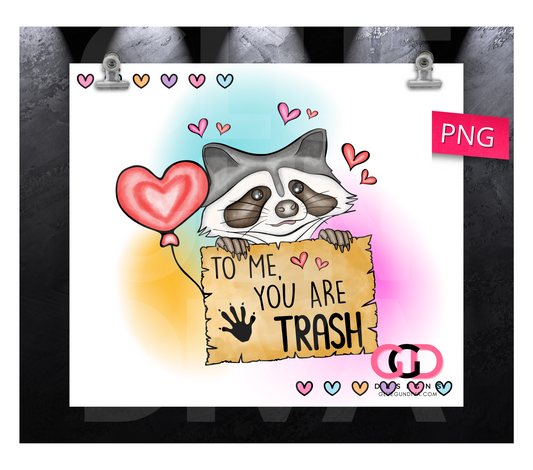 Racoon Trash- Digital tumbler wrap for 20 oz skinny straight tumbler