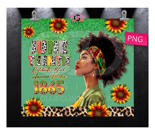 Black American Freedom - Digital tumbler wrap for 20 oz skinny straight tumbler