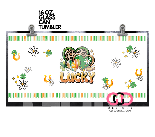 Lucky- Digital wrap for 16 oz glass can