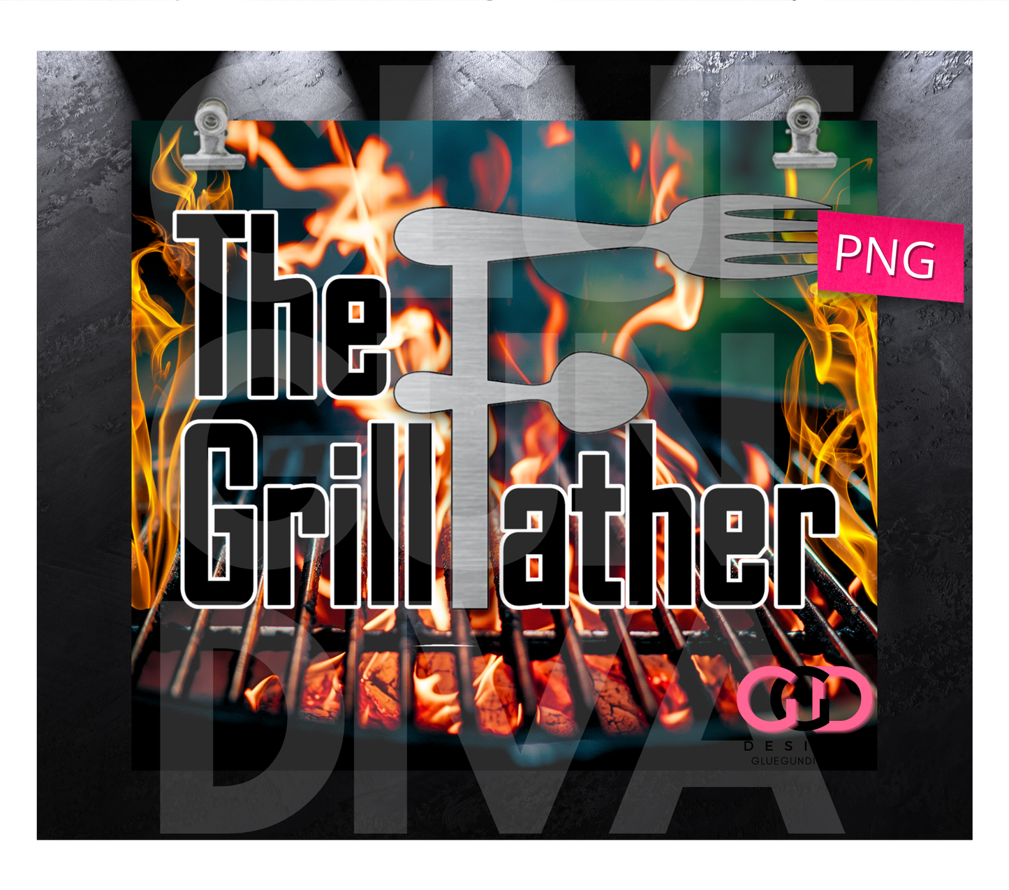 The GrillFather - Digital tumbler wrap for 20 oz skinny straight tumbler