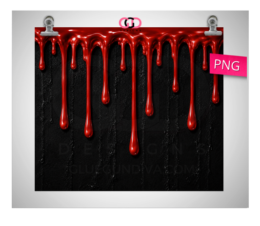Halloween Wax Drip Candle Red and Black - Digital tumbler wrap for 20 oz skinny straight tumbler