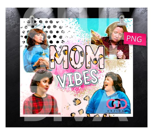 Mom Vibes TV - Digital tumbler wrap for 20 oz skinny straight tumbler