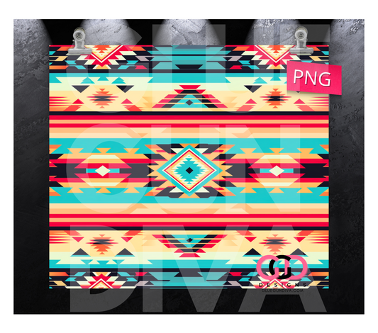 Western Serape- Digital tumbler wrap for 20 oz skinny straight tumbler