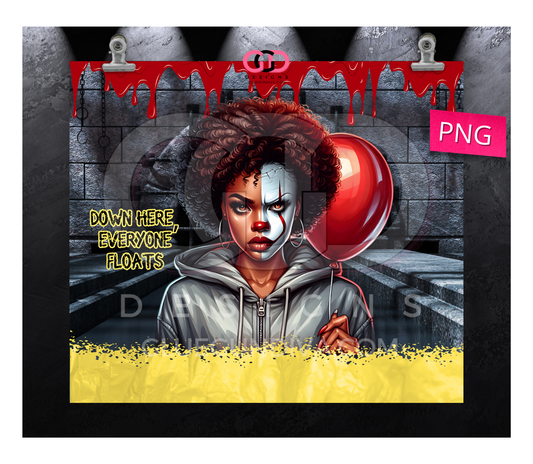 Everyone Floats - Digital tumbler wrap for 20 oz skinny straight tumbler