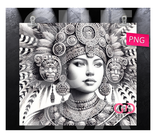 Inca Queen- Digital tumbler wrap for 20 oz skinny straight tumbler
