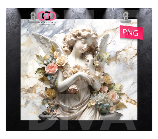 Beautiful Angel- Digital tumbler wrap for 20 oz skinny straight tumbler