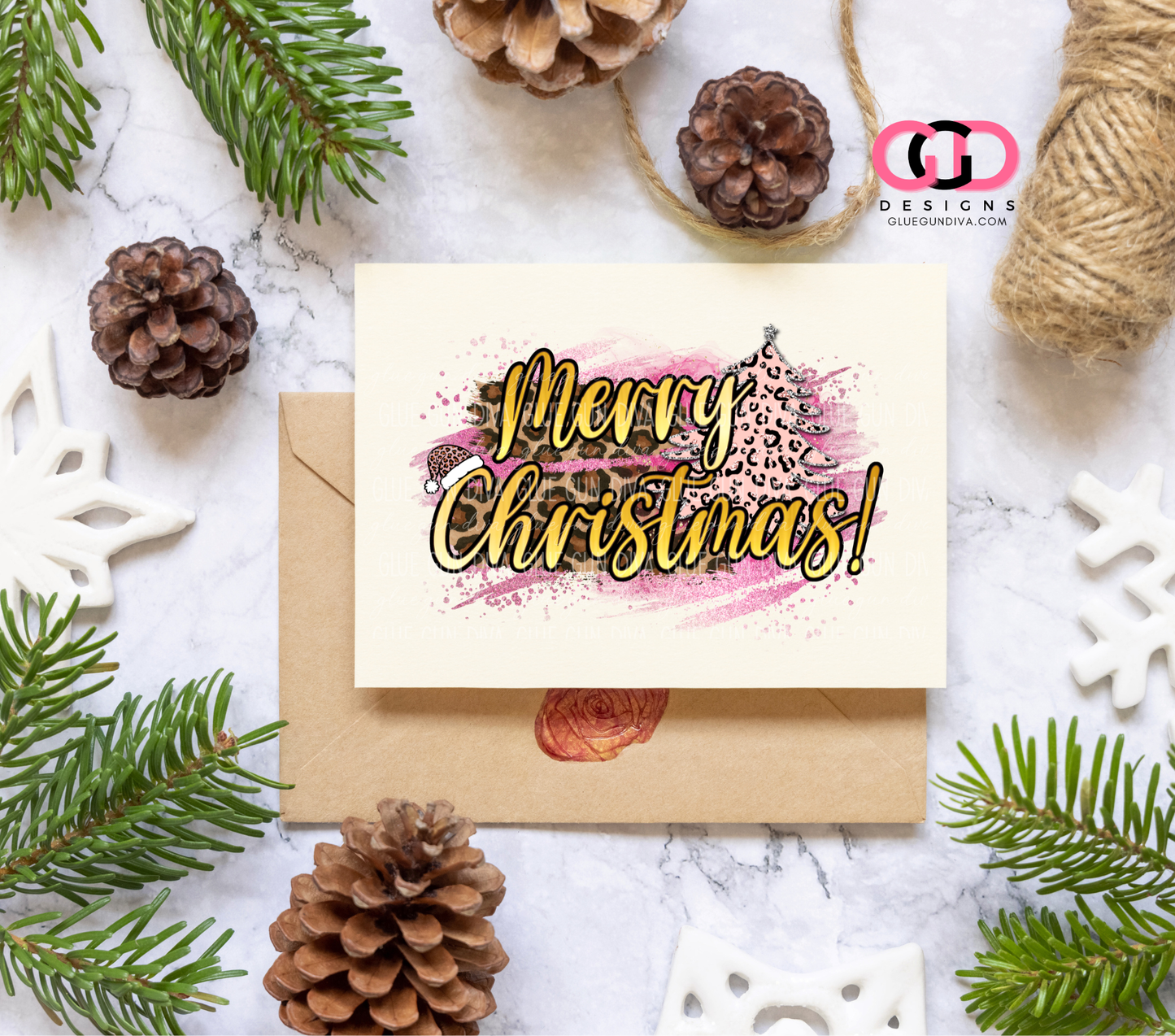 Merry Christmas Leopard and Pink - PNGs & SVGs