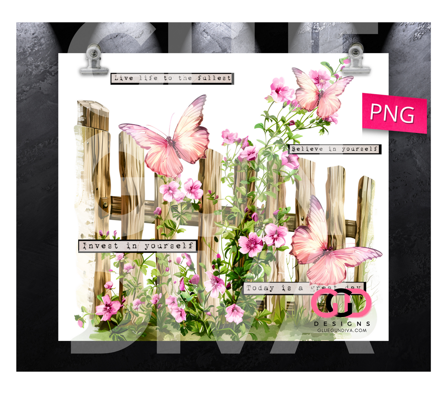 Country Road Fence- Digital tumbler wrap for 20 oz skinny straight tumbler