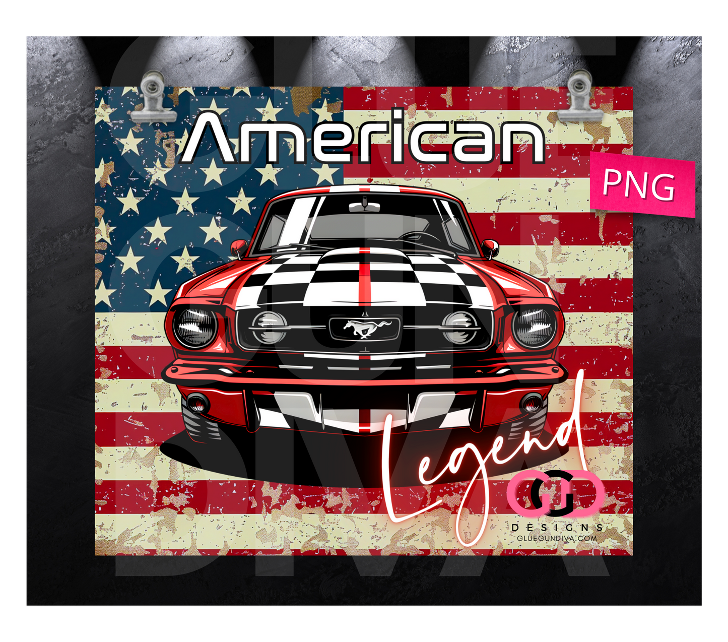 American Legend- Digital tumbler wrap for 20 oz skinny straight tumbler