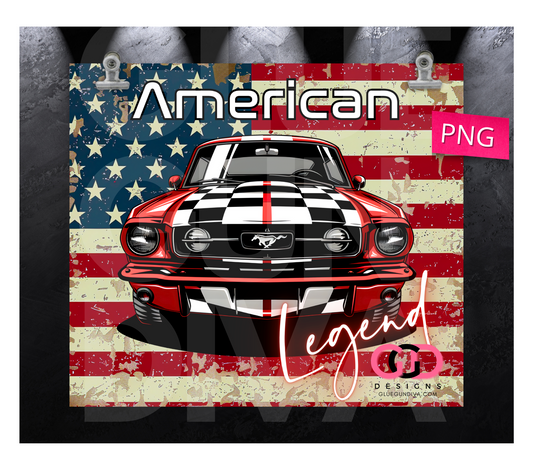 American Legend- Digital tumbler wrap for 20 oz skinny straight tumbler