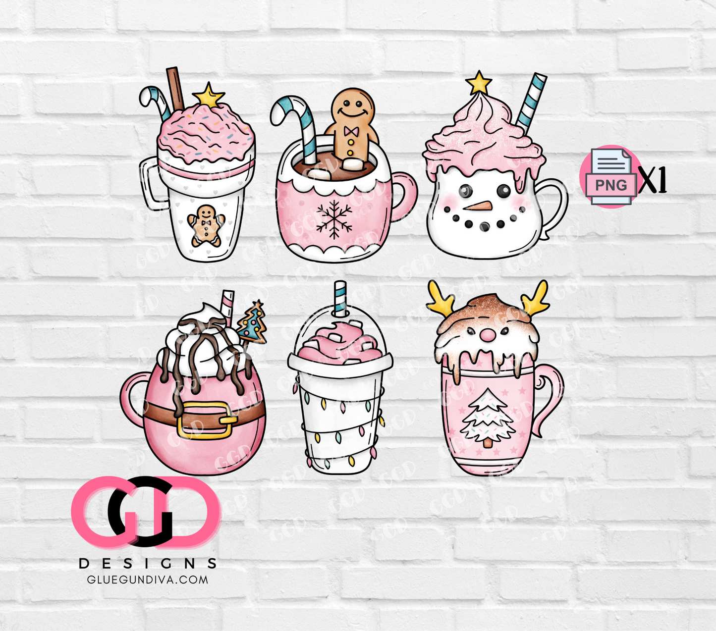 Pink Winter Drinks- PNGs & SVGs