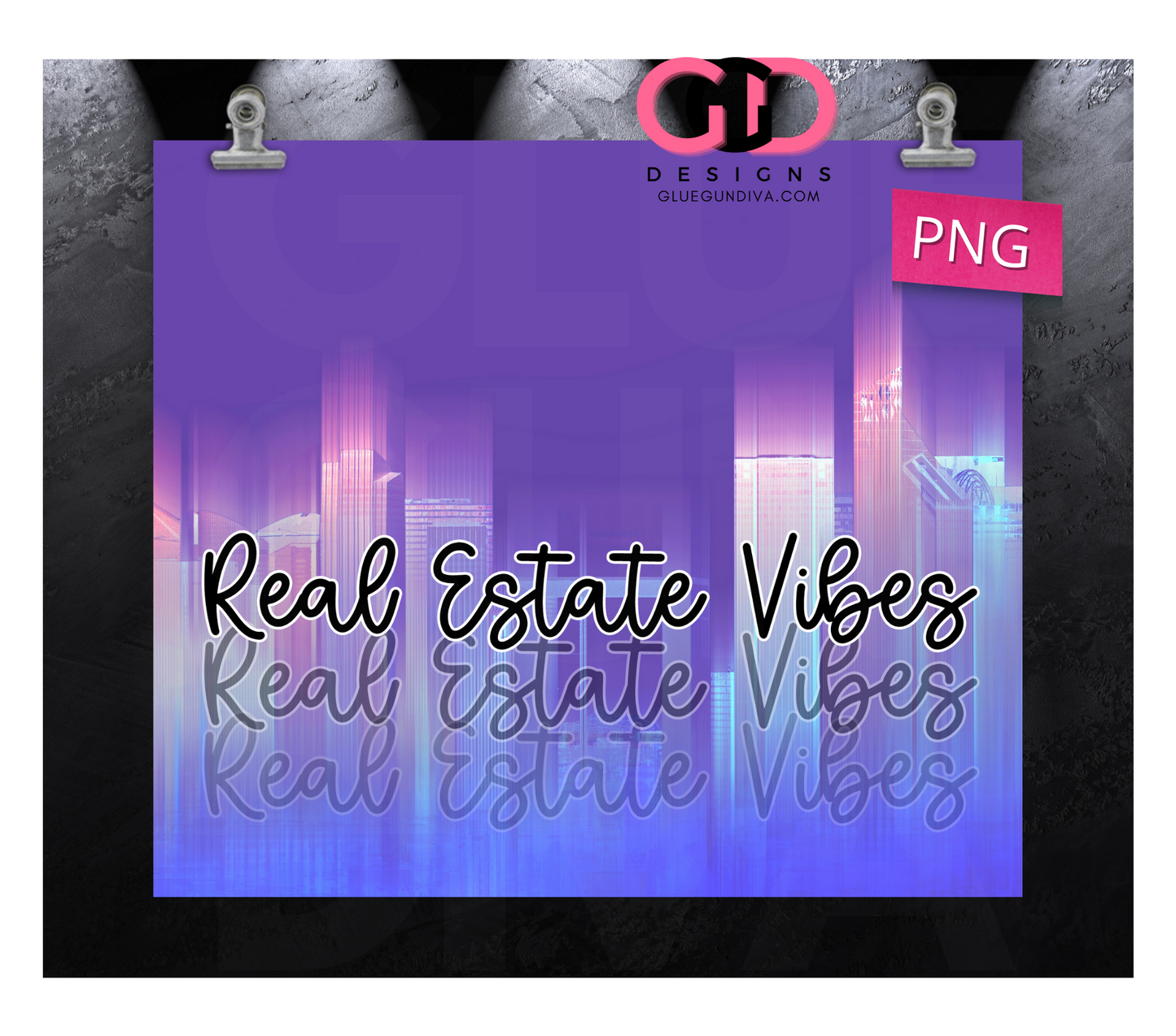 Real estate Vibes- Digital tumbler wrap for 20 oz skinny straight tumbler