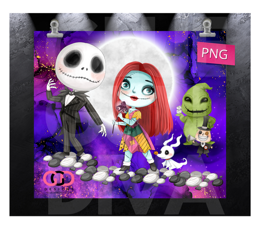 A Stroll before Christmas- Digital tumbler wrap for 20 oz skinny straight tumbler