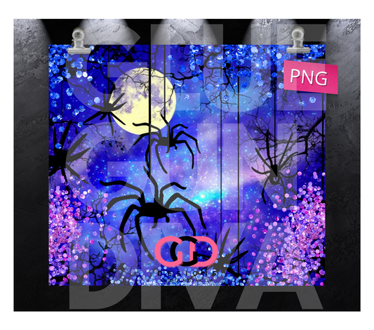 Halloween Blues - Digital tumbler wrap for 20 oz skinny straight tumbler