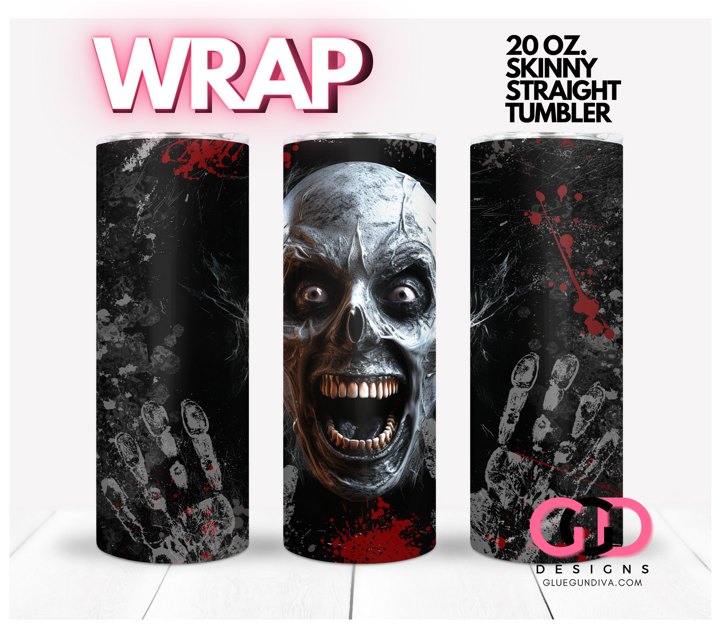 Halloween 2023 Scary - Gory bundle - 10 Digital Wrap Images for 20 0z skinny straight tumblers