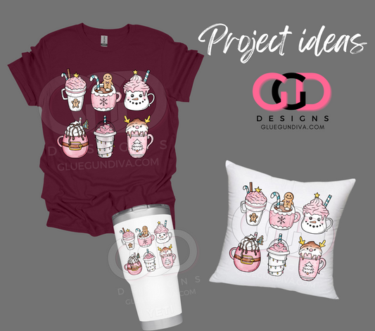 Pink Winter Drinks- PNGs & SVGs