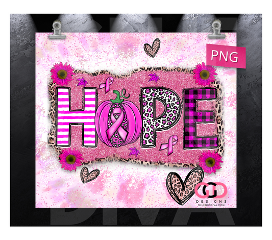 Hope Pumpkins Animal Print- Digital tumbler wrap for 20 oz skinny straight tumbler