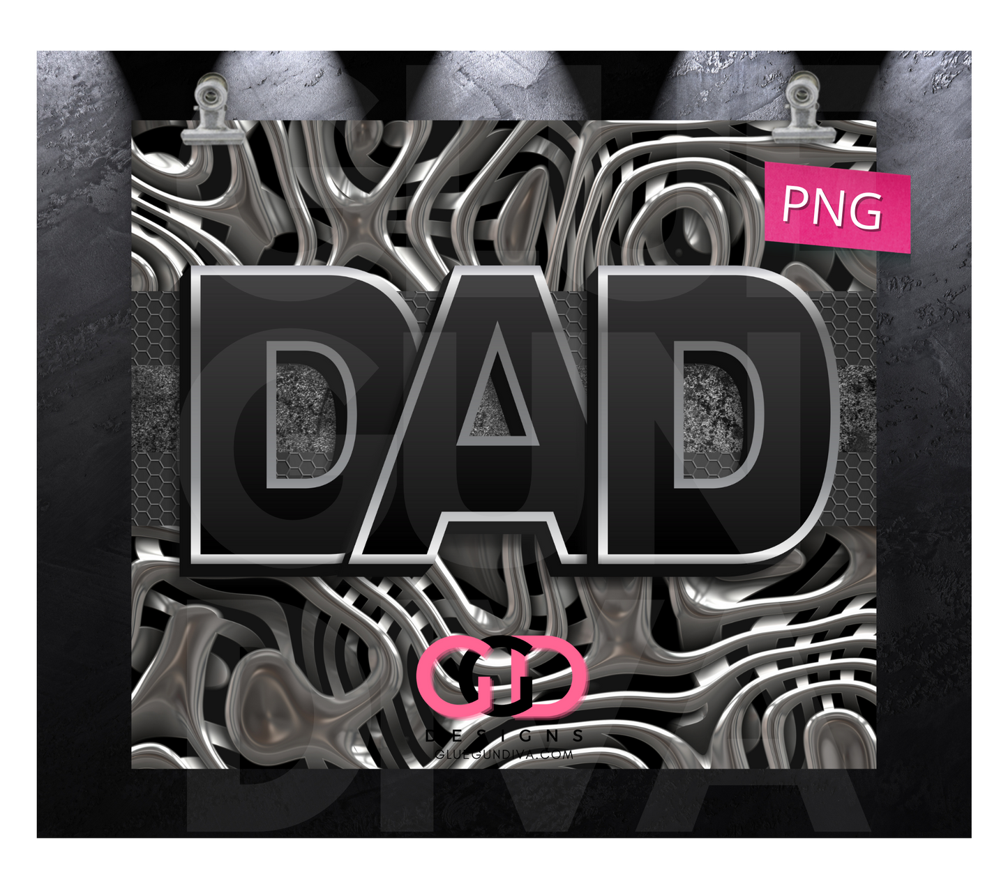 Dad Metal- Digital tumbler wrap for 20 oz skinny straight tumbler