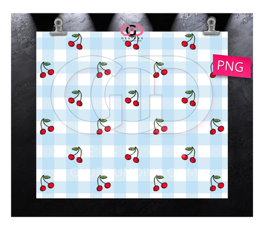 Sweet Cherries - Digital tumbler wrap for 20 oz skinny straight tumbler