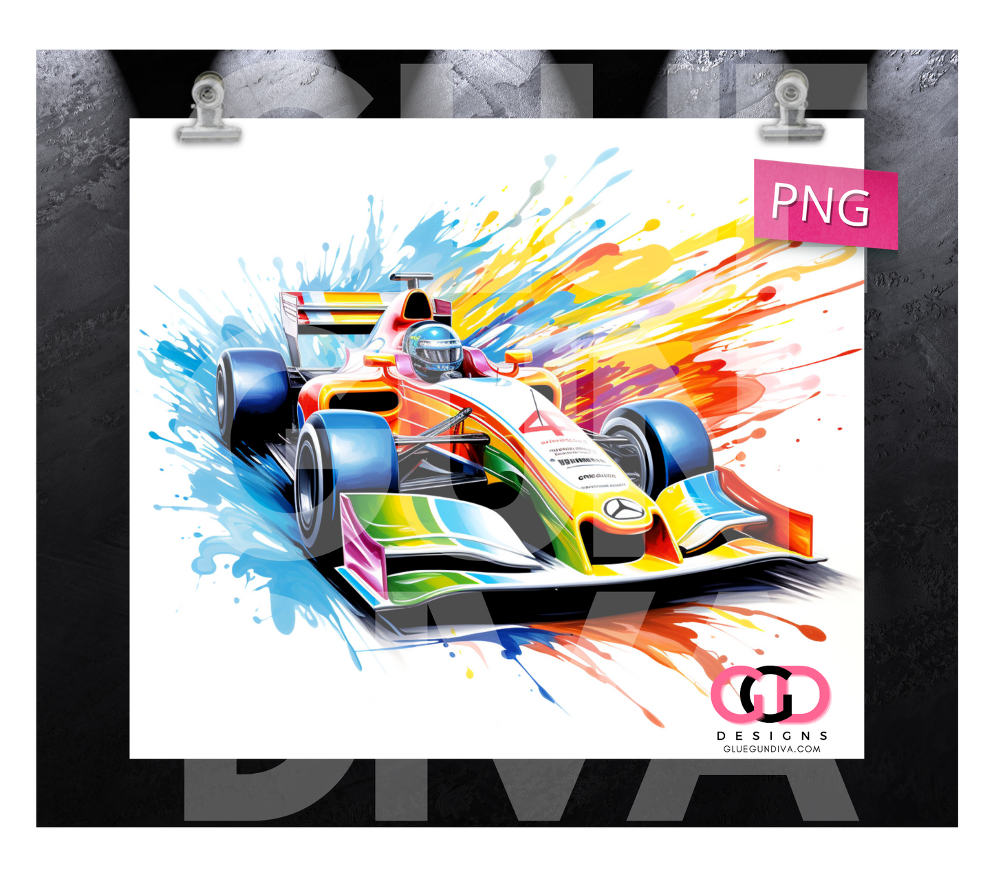 Colorful Race Cars Bundle - 4 images