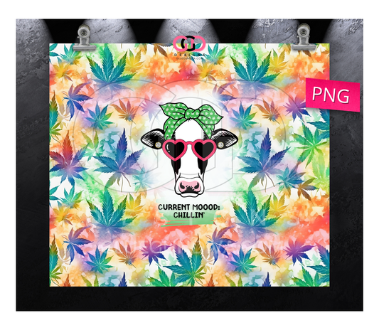 Current Moood Chillin - Digital tumbler wrap for 20 oz skinny straight tumbler